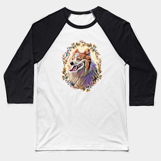 Floral Corgi Baseball T-Shirt